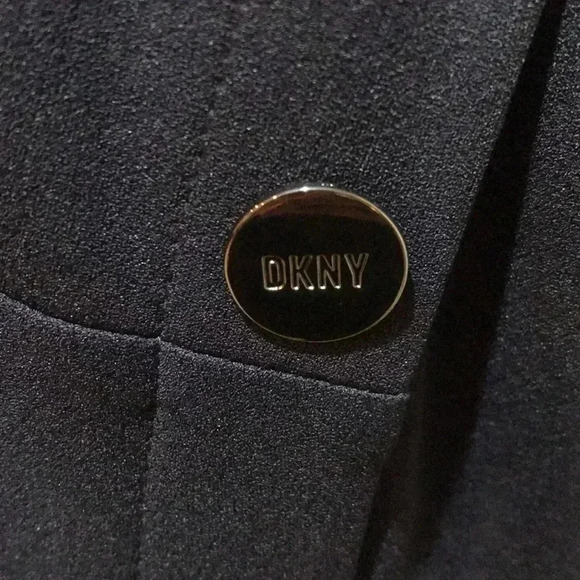 DKNY Navy & White Color Block Midi Tank Dress w/Silver Logo Side Buttons-Size 16 - Picture 9 of 11